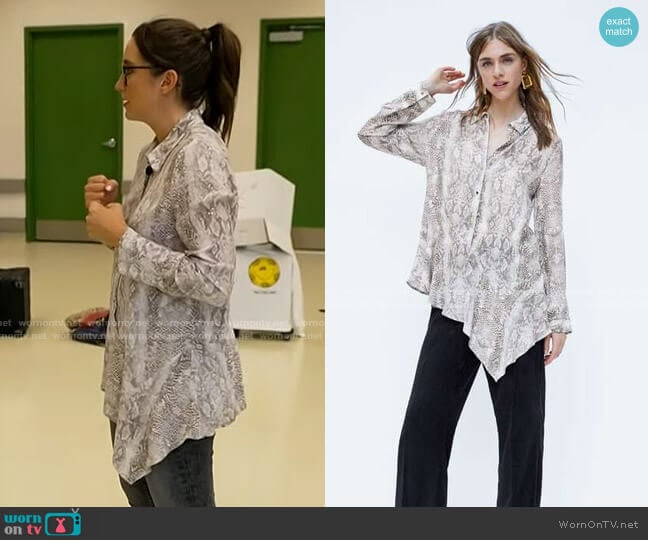 Zara Asymmetrical Snake Print Blouse worn by Savannah Sellers on Today