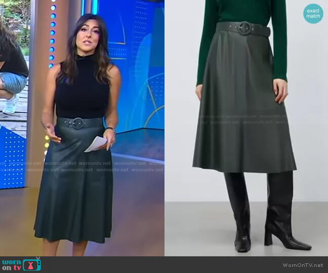 Zara Cape Skirt with Belt worn by Erielle Reshef on Good Morning America