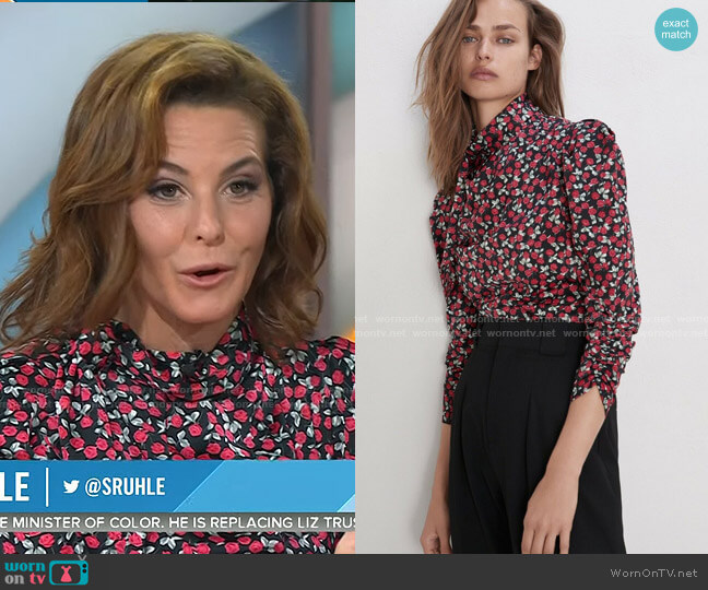 Zara Floral Printed Top worn by Stephanie Ruhle on Today