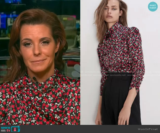 Zara Floral Printed Top worn by Stephanie Ruhle on NBC News Daily