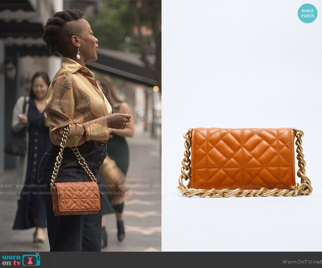 Zara Quilted Shoulder Bag worn by Autumn Owens (Tiffany Yvonne Cox) on Reasonable Doubt