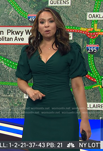 Adelle’s green ruched dress on Today