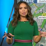Adelle’s green striped trim dress on Today