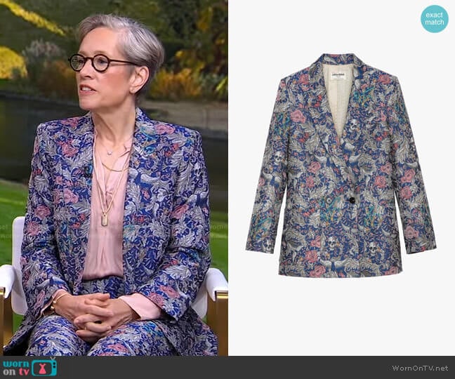 Zadig & Voltaire Visko Jac Jacket worn by Betsy Beers on Good Morning America