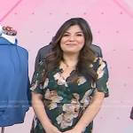 Adrianna’s green floral wrap dress on Today