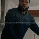 AJ’s navy and grey striped sweater on The Resident