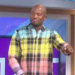 Akbar’s rainbow plaid shirt on The Talk