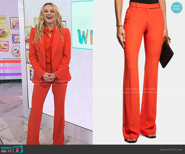 Alexander McQueen Classic Suiting Pants in Dark Sunset worn by Reese Witherspoon on Today