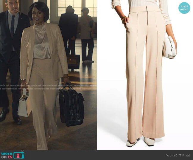 Alice + Olivia Dylan Wide-Leg Pants worn by Jax Stewart (Emayatzy Corinealdi) on Reasonable Doubt