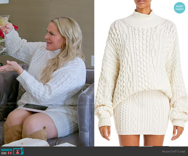 Alice + Olivia Kenny Cable Knit Sweater worn by Heather Gay on The Real Housewives of Salt Lake City