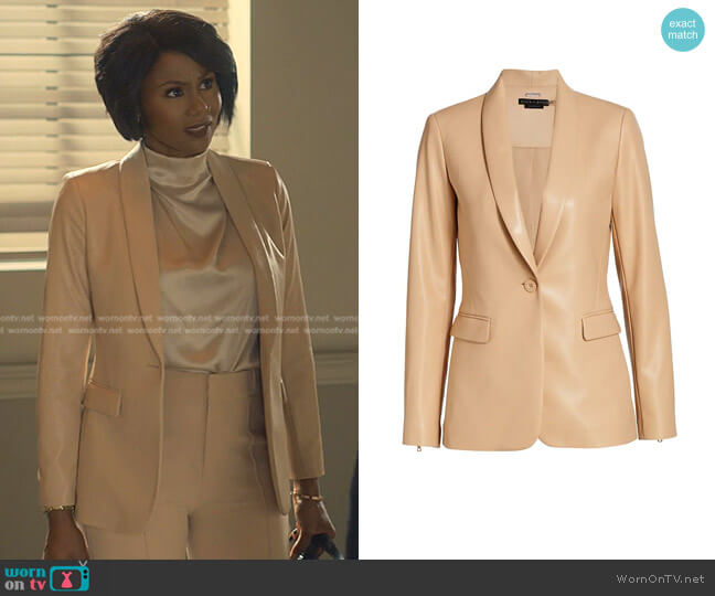 Alice + Olivia Macey Faux Leather Jacket worn by Jax Stewart (Emayatzy Corinealdi) on Reasonable Doubt