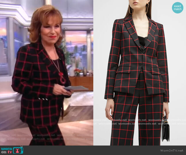 Alice + Olivia Mya Windowpane Blazer worn by Joy Behar on The View