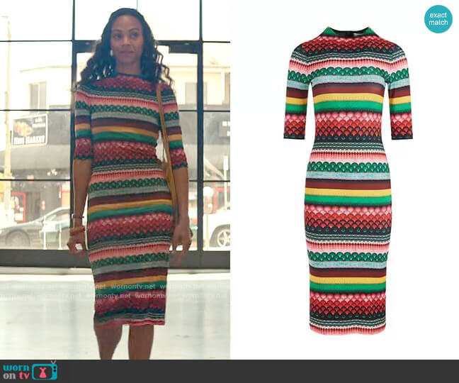 Alice + Olivia Delora Dress worn by Amy Wheeler (Zoe Saldana) on From Scratch