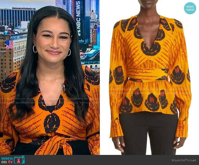 Altuzarra Dagur Shibori Top worn by Morgan Radford on NBC News Daily