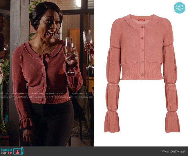 Altuzarra Valli cardigan worn by Athena Grant (Angela Bassett) on 9-1-1