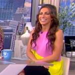 Alyssa’s colorblock shift dress on The View