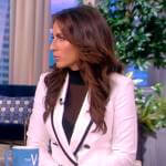 Alyssa’s white contrast trim blazer on The View