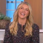 Amanda’s blue floral print blouse on The Talk