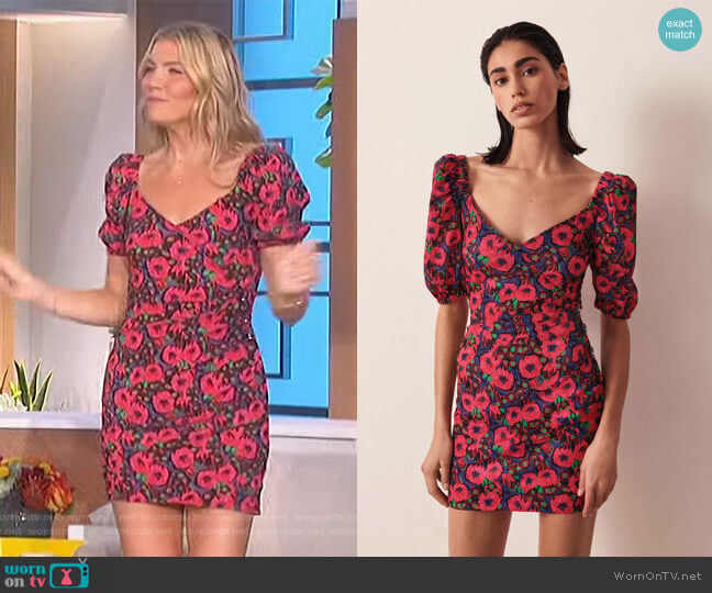 Ba&sh Doly Mini Dress worn by Amanda Kloots on The Talk