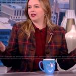 Amber Tamblyn’s red plaid blazer on The View