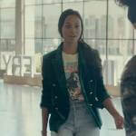 Amy’s Bob Marley t-shirt and green velvet blazer on From Scratch