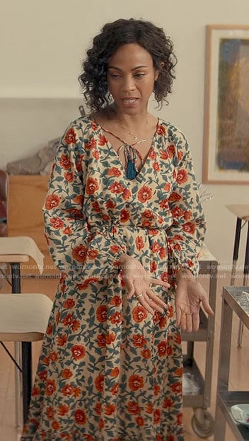 Amy’s floral long sleeve dress with tassels on From Scratch