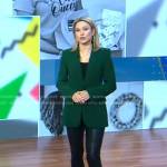 Amy’s green blazer and black leather pants on Good Morning America