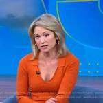 Amy’s orange ribbed dress and hoop earrings on Good Morning America