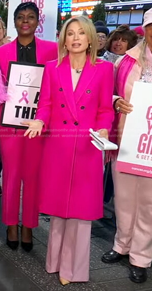 Amy’s pink double breasted coat on Good Morning America