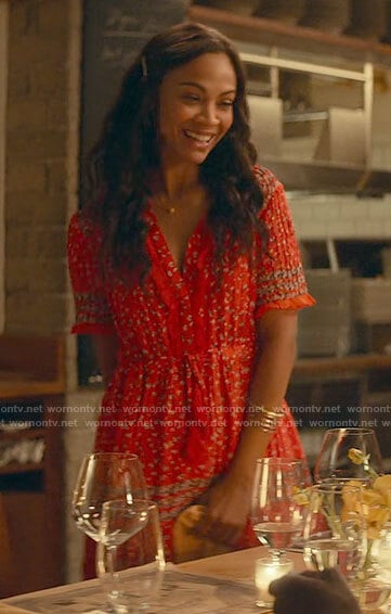 Amy’s red printed dress on From Scratch