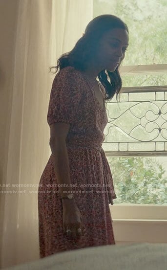 Amy’s red printed wrap dress on From Scratch