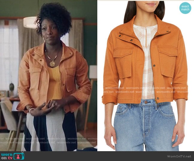 a.n.a. Cropped Utility Jacket worn by Nova Bordelon (Rutina Wesley) on Queen Sugar