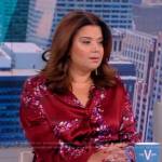 Ana’s red floral print wrap dress on The View