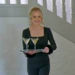 Angie’s black feather trim top and pants on The Real Housewives of Salt Lake City