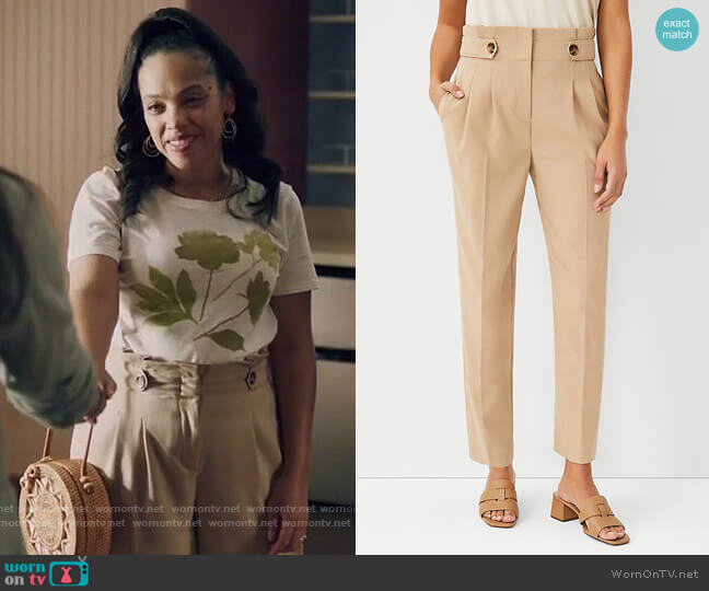 Ann Taylor The Paperbag Ankle Pant in Desert Sand worn by Darla (Bianca Lawson) on Queen Sugar