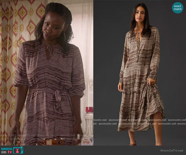 Cloth and Stone Tiered Dress worn by Grace James (Karimah Westbrook) on All American