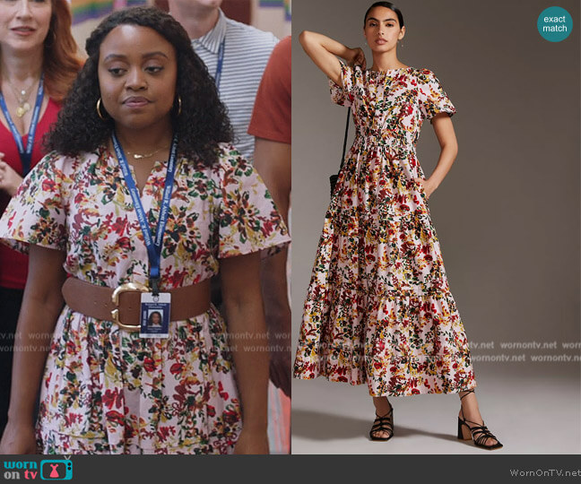 Anthropologie The Somerset Maxi Dress worn by Janine Teagues (Quinta Brunson) on Abbott Elementary