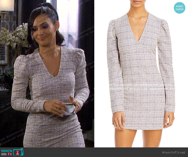 Aqua Puff Sleeve Mini Dress worn by Gabi Hernandez (Camila Banus) on Days of our Lives