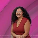 Arianna’s red v-neck sheath dress on Today