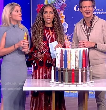 Sunny’s red printed dress on The View