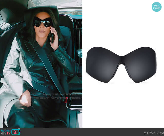 Balenciaga Mask Butterfly Sunglasses worn by Kim Kardashian (Kim Kardashian) on The Kardashians