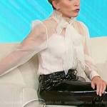 Barbara Corcoran’s white lace top on Sherri