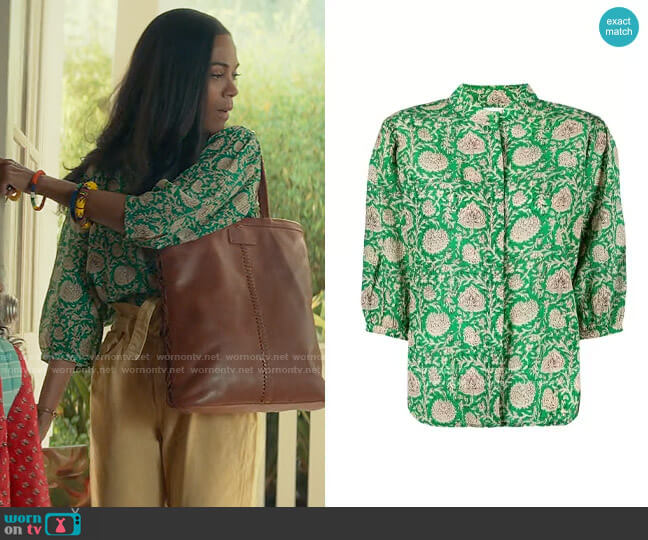 ba&sh Panama Blouse worn by Amy Wheeler (Zoe Saldana) on From Scratch