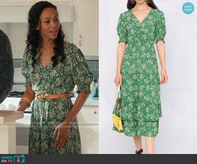 ba&sh Vita Dress worn by Amy Wheeler (Zoe Saldana) on From Scratch