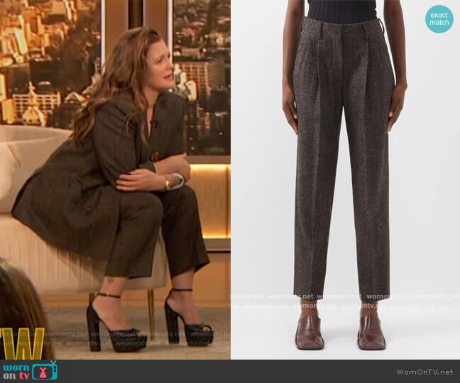 Blaze Milano Alpha Banker wool-blend trousers worn by Drew Barrymore on The Drew Barrymore Show