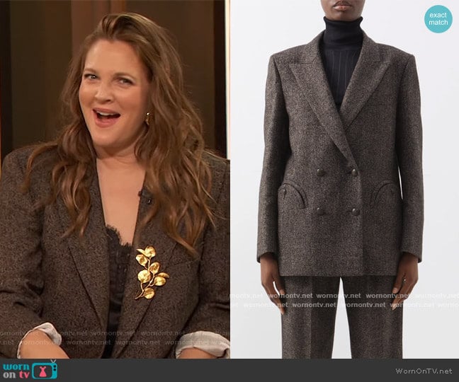 Blaze Milano Alpha Everynight wool-blend blazer worn by Drew Barrymore on The Drew Barrymore Show