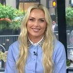 Lindsey Vonn’s blue embellished collar blouse on Today