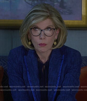 Diane’s blue denim blazer on The Good Fight