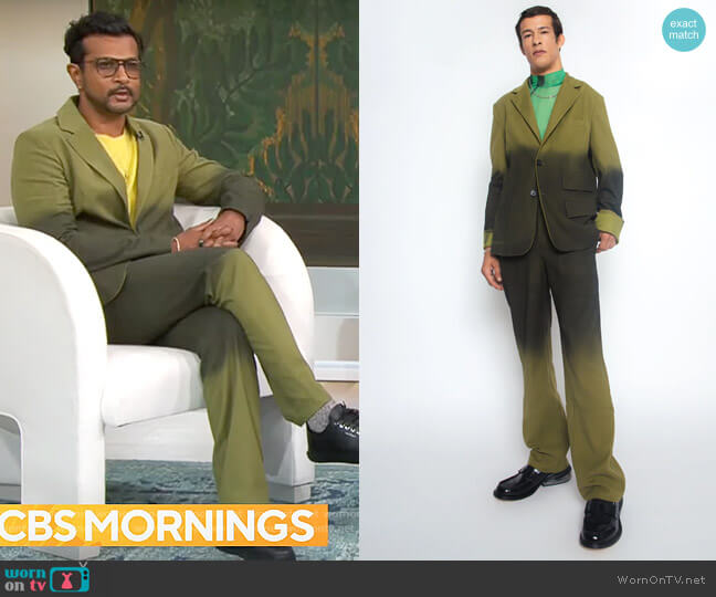 Bobblehaus BH Tencel™ Twill Ombre Suit Jacket worn by Utkarsh Ambudkar on CBS Mornings