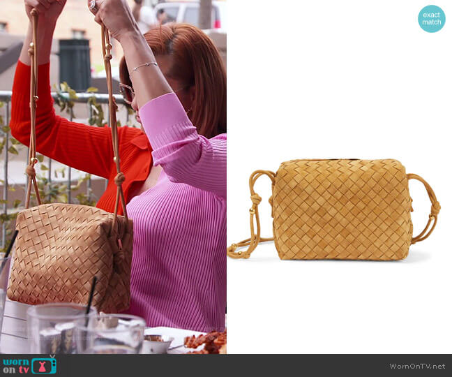 Bottega Veneta Loop Small suede shoulder bag worn by Robyn Dixon on The Real Housewives of Potomac